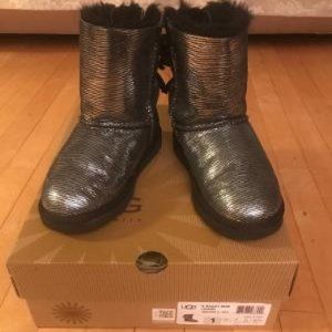 Ugg Kids Bailey Bow Lizard Blk (Authentic) Sz 1
